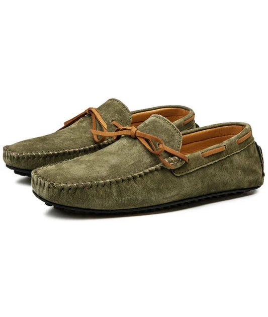 Men’s Driving Suede Loafers Sand Beige