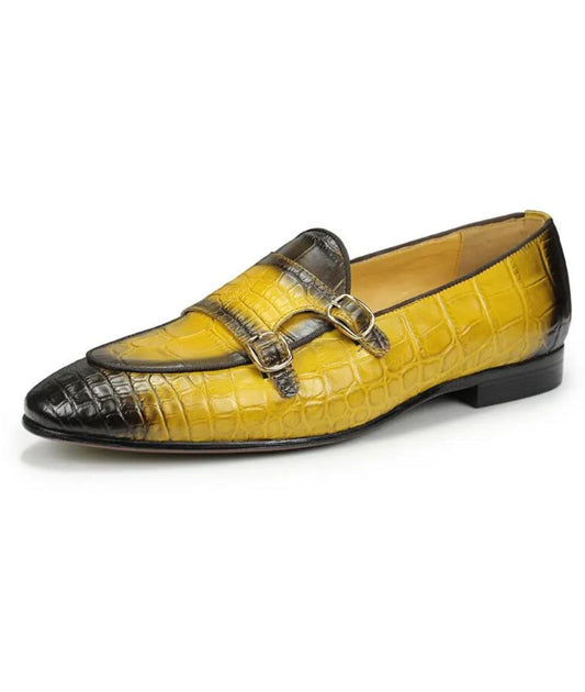 Men’s Slip On Patent Leather Loafers Cognac Brown