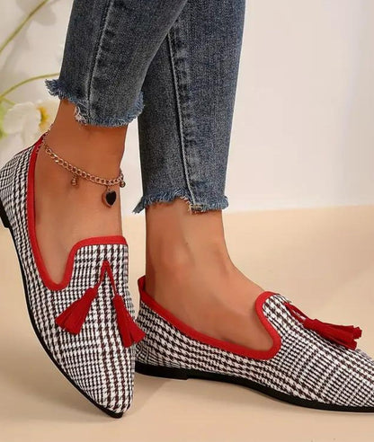 Women’s Tassel Patent Leather Loafers Off White