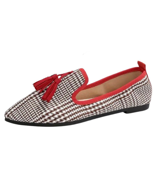 Women’s Tassel Patent Leather Loafers Off White