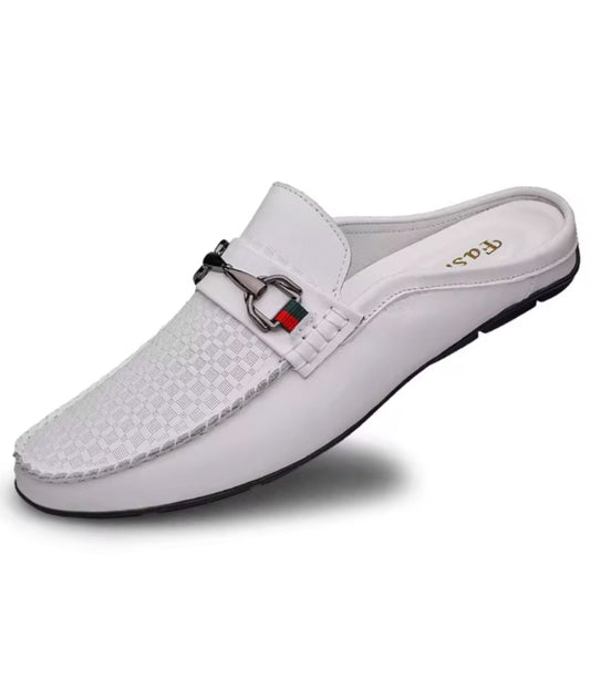 Women’s Mules Leather Loafers Off White