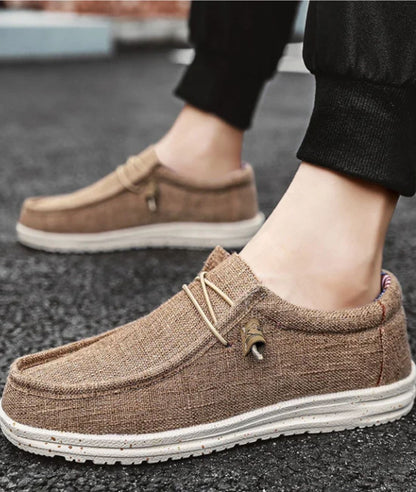 Men’s Slip On Toe Synthetic Leather Loafers Coffee Brown