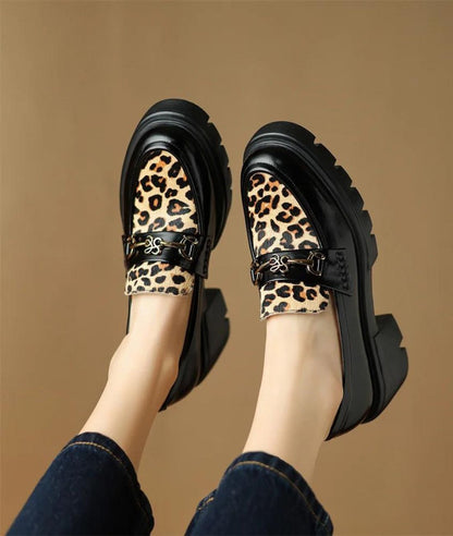 Women’s Platform Patent Leather Loafers Deep Black