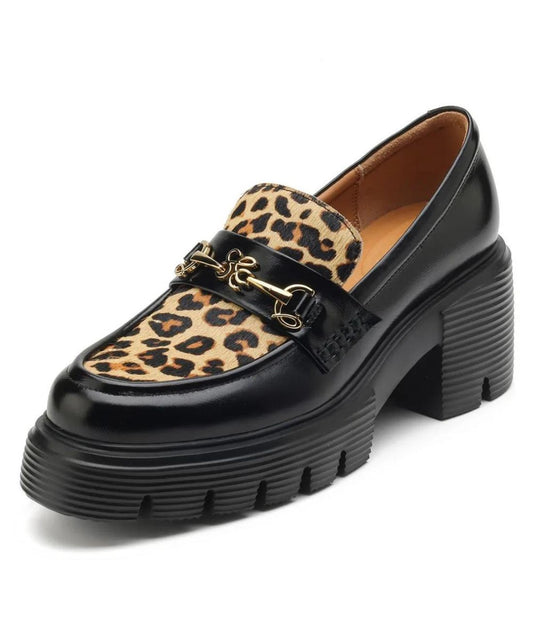 Women’s Platform Patent Leather Loafers Deep Black