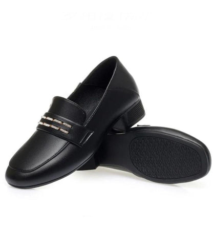 Women’s Platform Patent Leather Loafers Deep Black