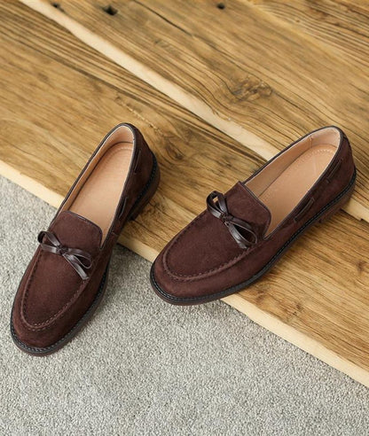 Women’s Round Toe Tassel Patent Leather Loafers Coffee Brown