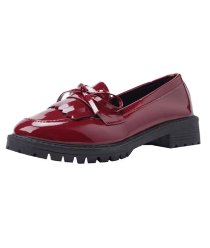Women’s Tassel Patent Leather Loafers Burgundy