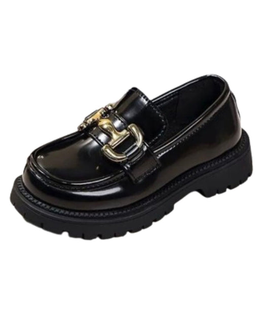 Women’s Chunky Patent Leather Loafers Deep Black