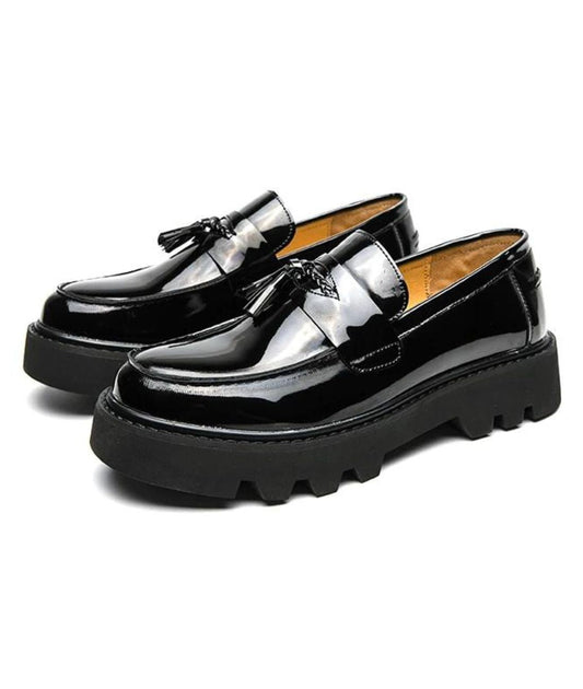 Women’s Tassel Patent Leather Loafers Deep Black