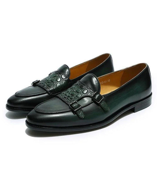 Men’s Slip On Patent Leather Loafers Navy