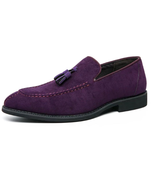 Men’s Tassel Suede Loafers Deep Purple