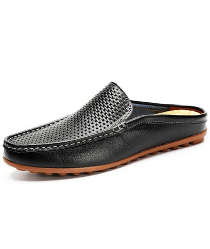 Men’s Mules Leather Loafers Deep Black