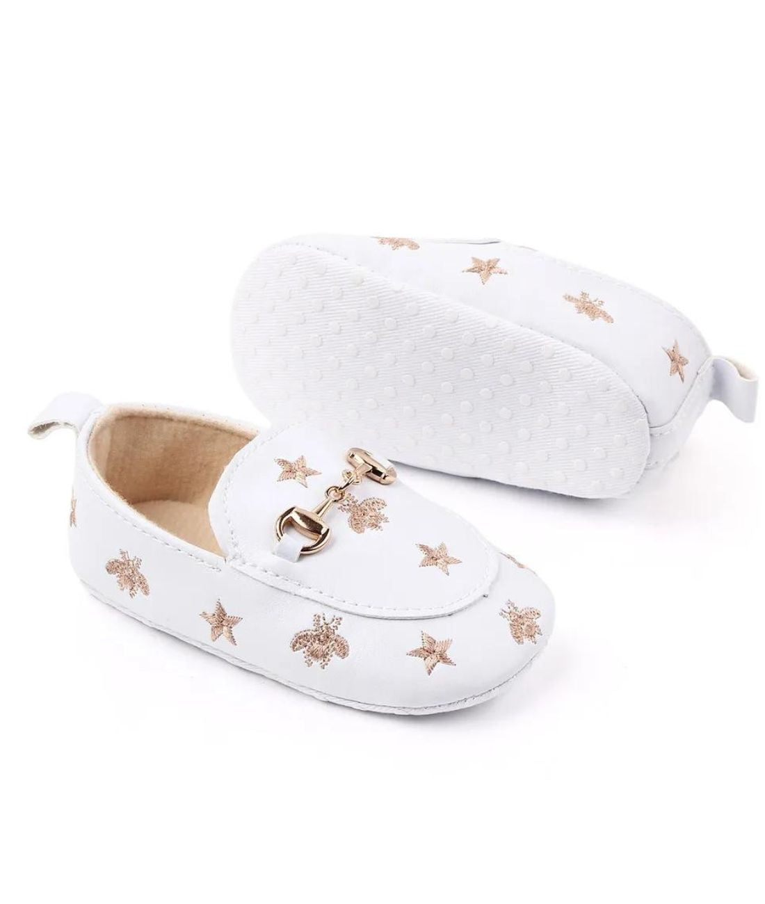 Baby Horsebit Patent Leather Loafers Off White