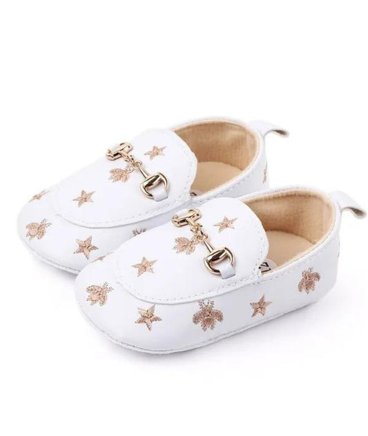 Baby Horsebit Patent Leather Loafers Off White